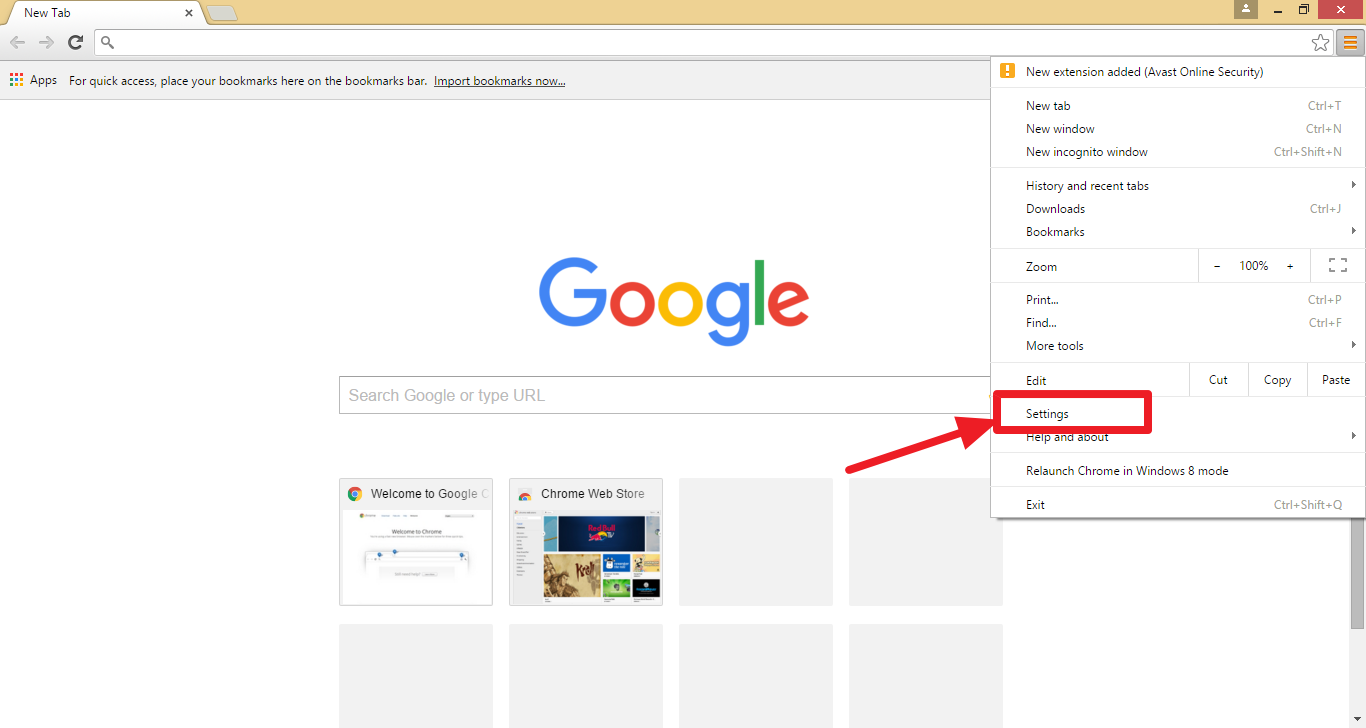 Where is the tools icon on the google browser settings